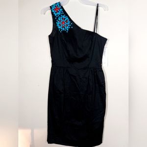 Maggie London Size 4 Black 1 shoulder Dress